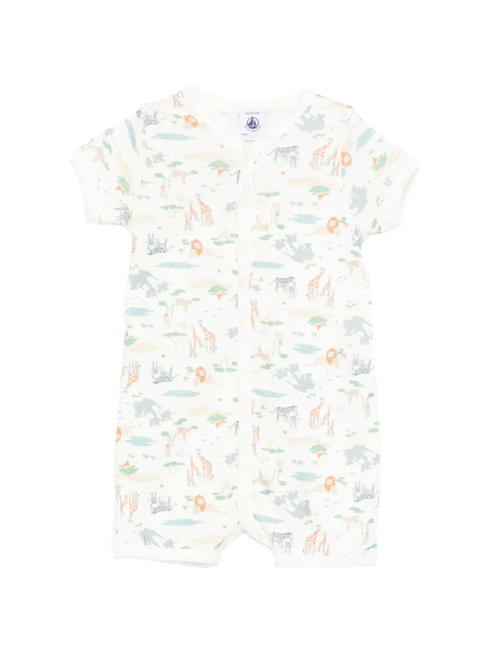 Petit Bateau animal-print romper - Bianco