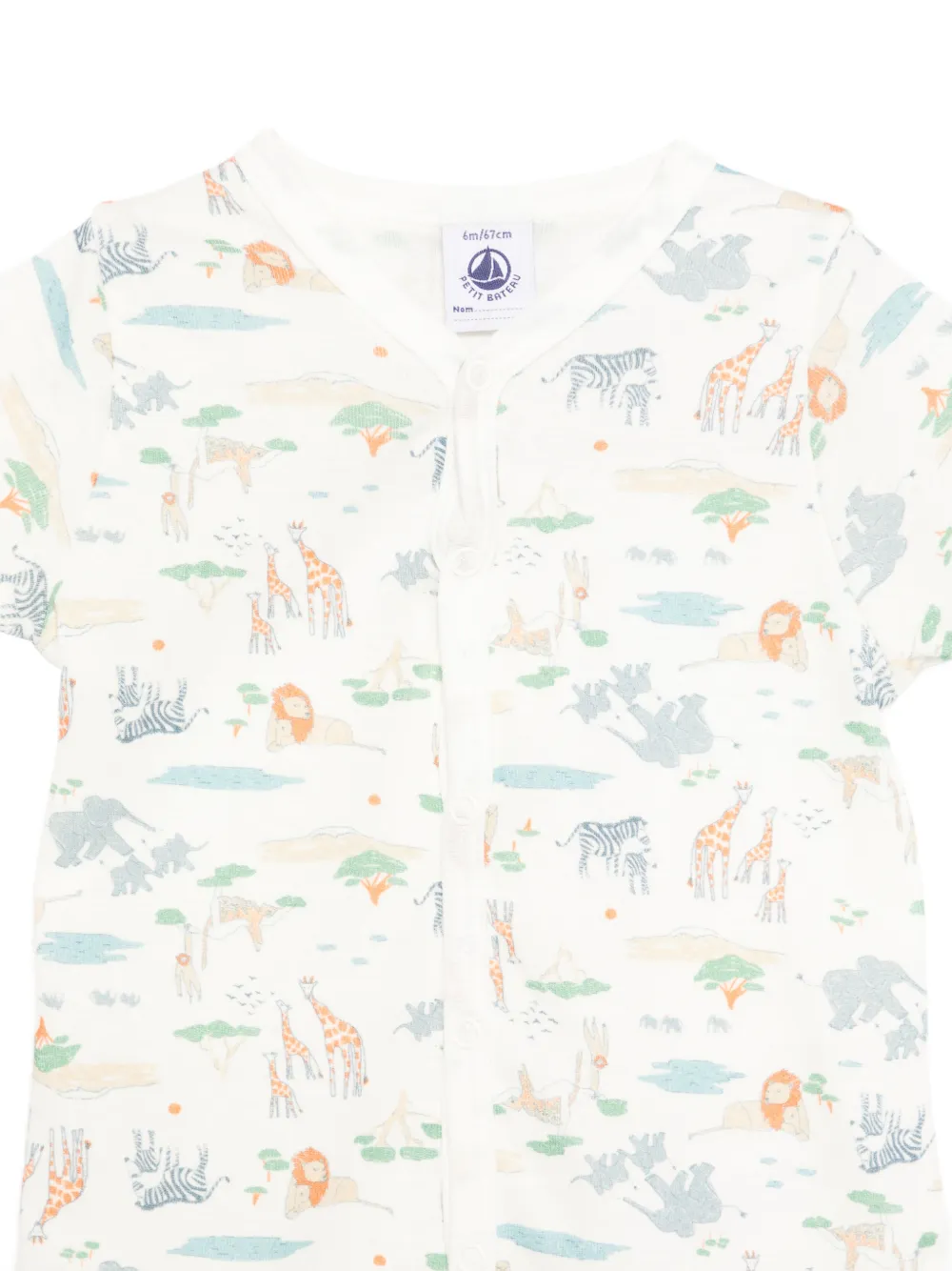  Petit Bateau Animal-print Romper - White 