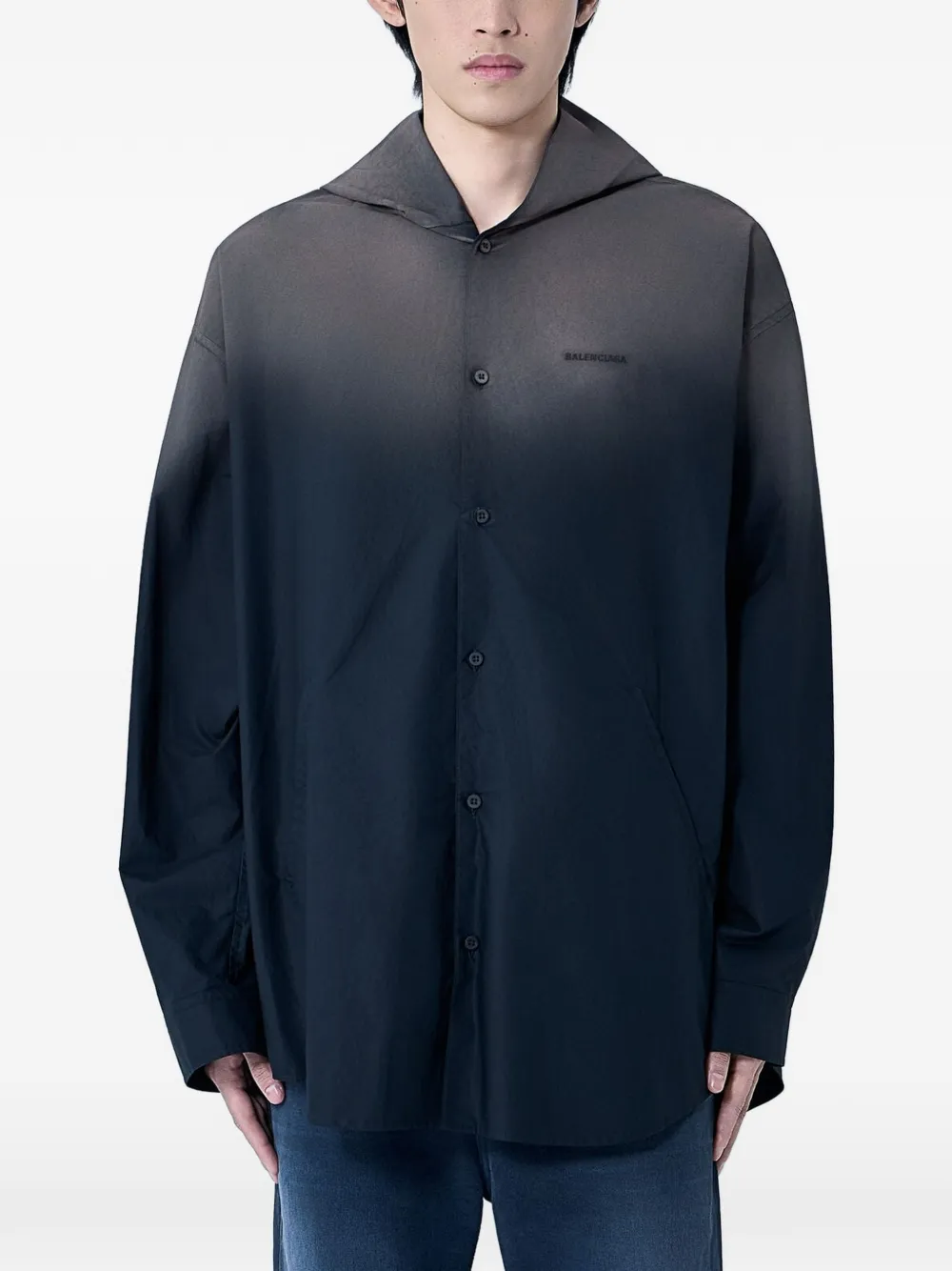 Balenciaga Camicia con cappuccio - Nero