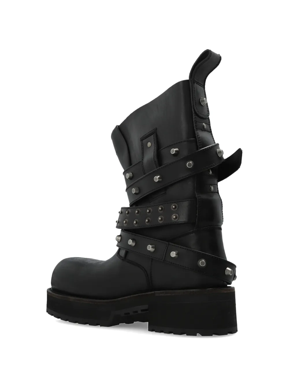 Balenciaga Venom City leren laarzen met studs Zwart
