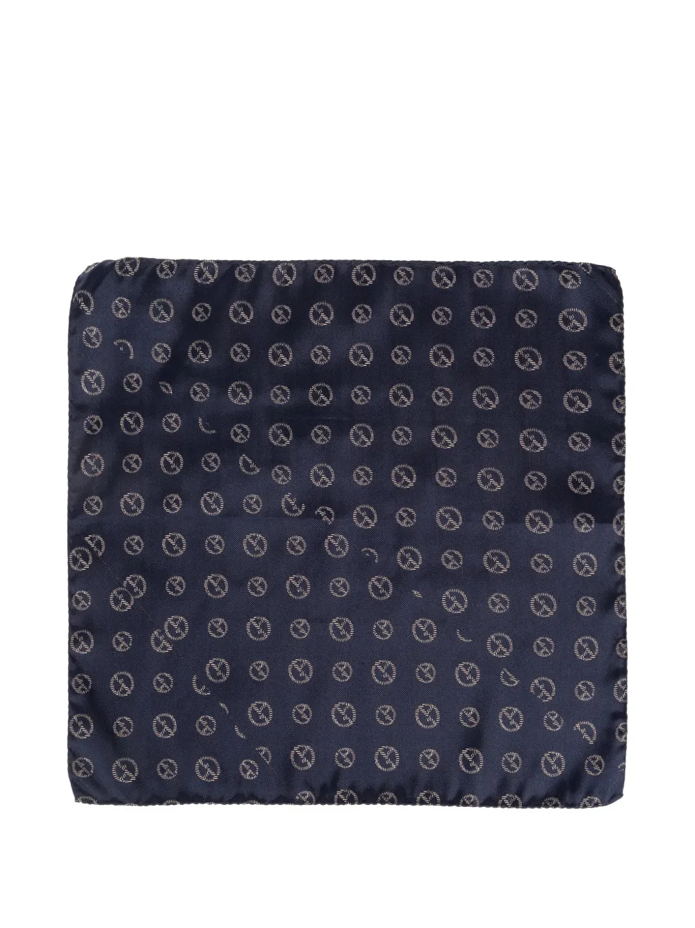 Giorgio Armani patterned silk pocket square - Blu