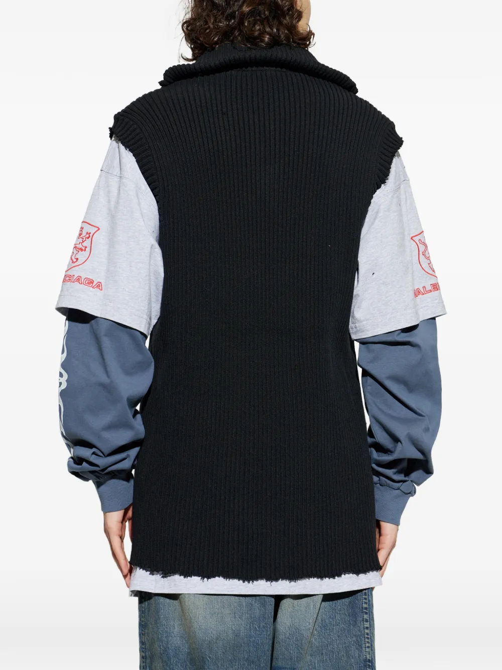 Balenciaga Gebreide trui met rits Zwart