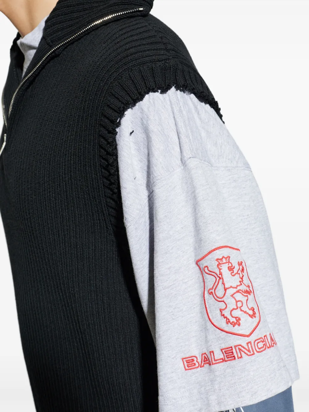 Balenciaga Gebreide trui met rits Zwart