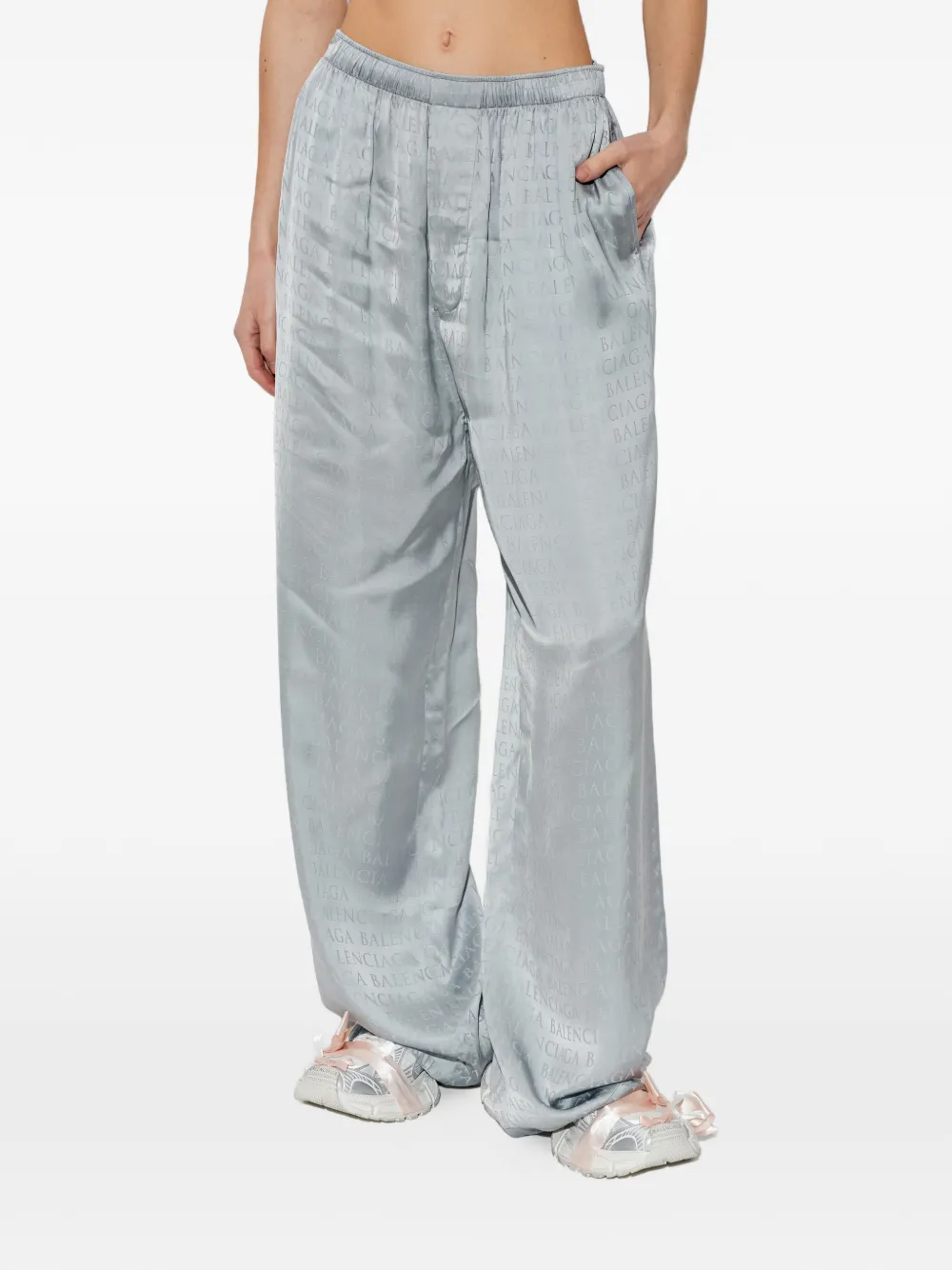 Balenciaga Broek met logoprint Blauw