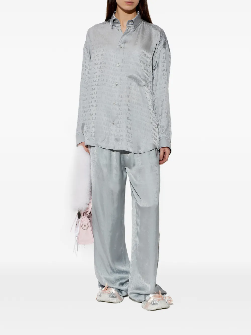 Balenciaga Broek met logoprint Blauw