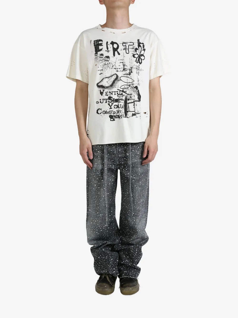 BIRTH OF ROYAL CHILD Blues Vintage Tee "Cream" - Toni neutri