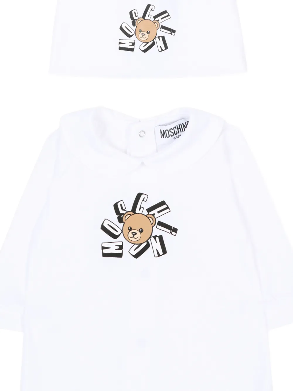 Moschino Kids Romper met print Wit