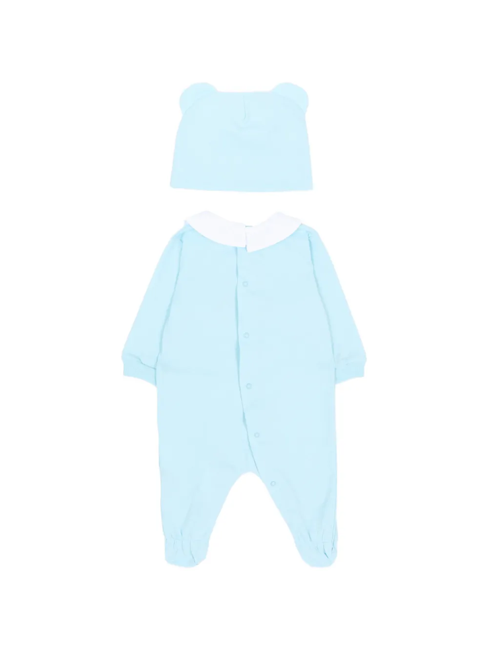 Moschino Kids Romper met grafische kraag Blauw