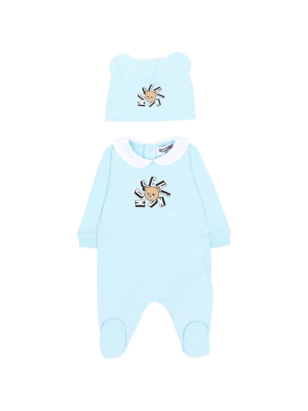 Moschino Kids bear print babywear set - Blau