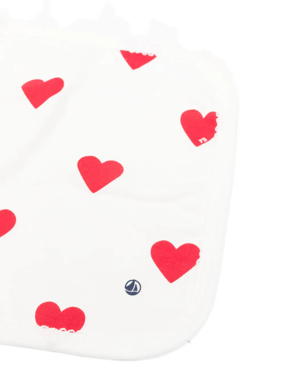  Petit Bateau Heart-print Bib - White 