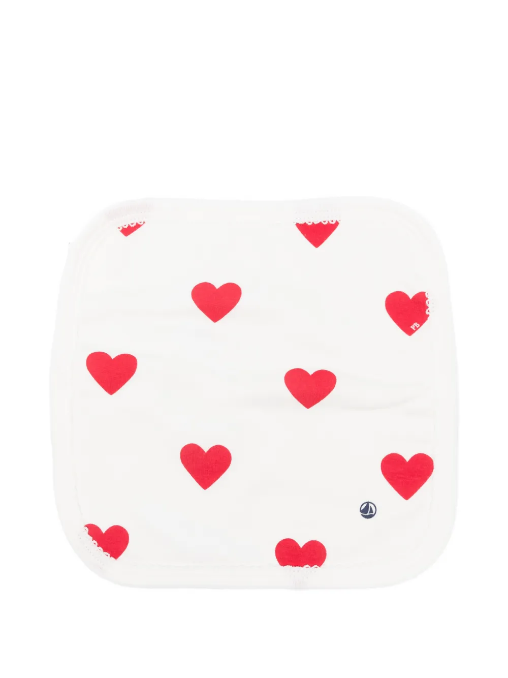 Petit Bateau heart-print bib - Weiß