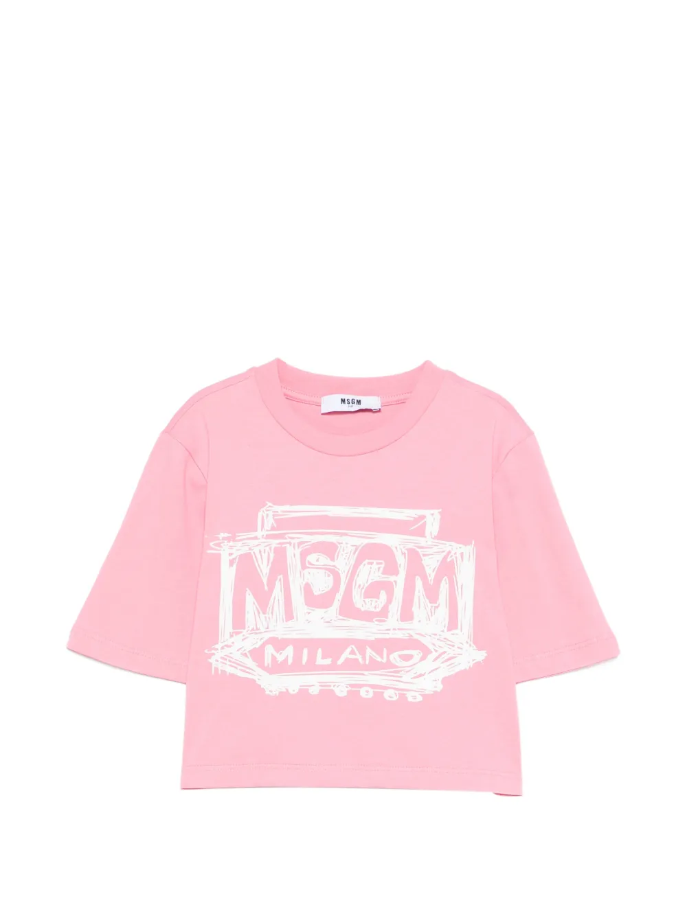 MSGM Kids logo T-shirt - Rosa