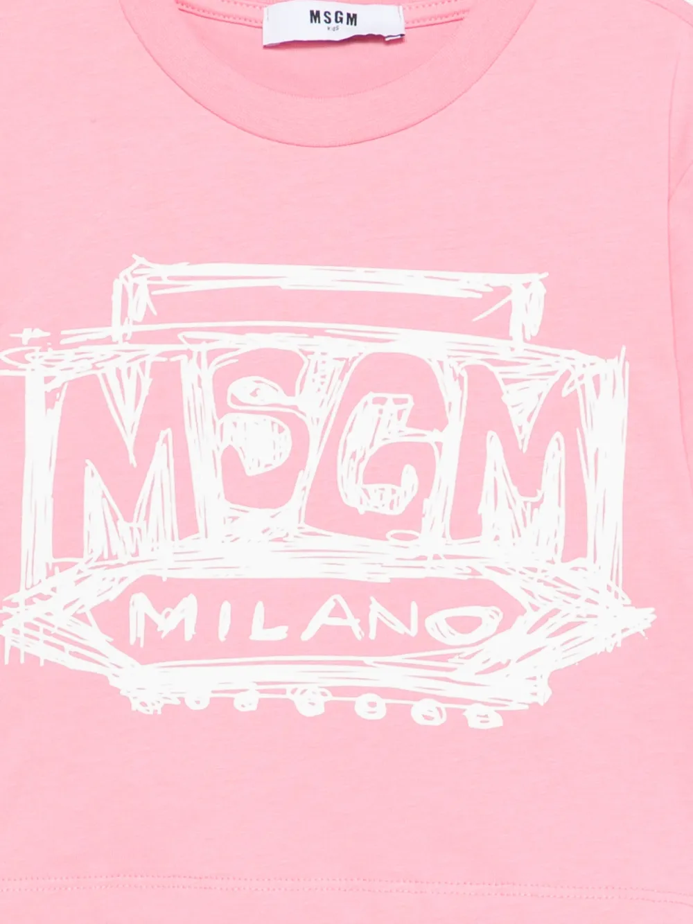 MSGM Kids T-shirt met logo Roze