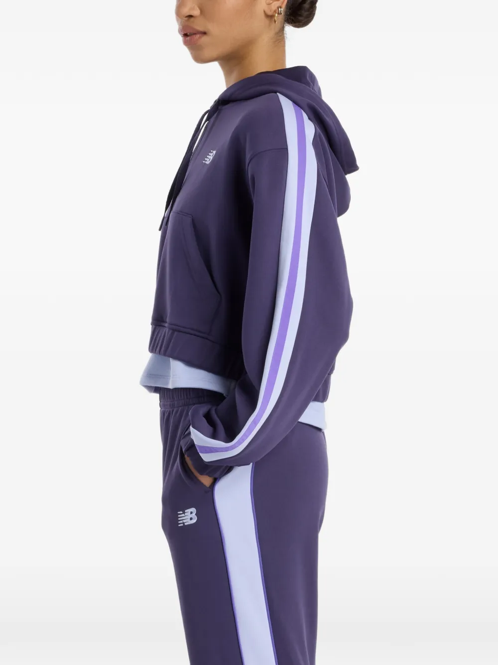  New Balance Stripe Zip Jacket - Purple 