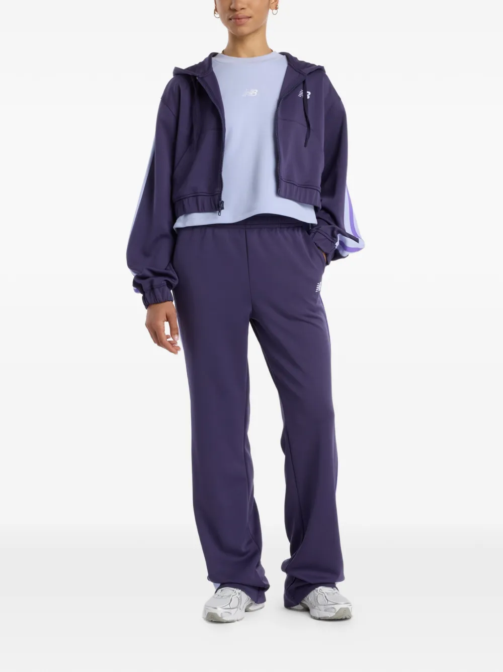 New Balance Stripe Zip Jacket - Purple 