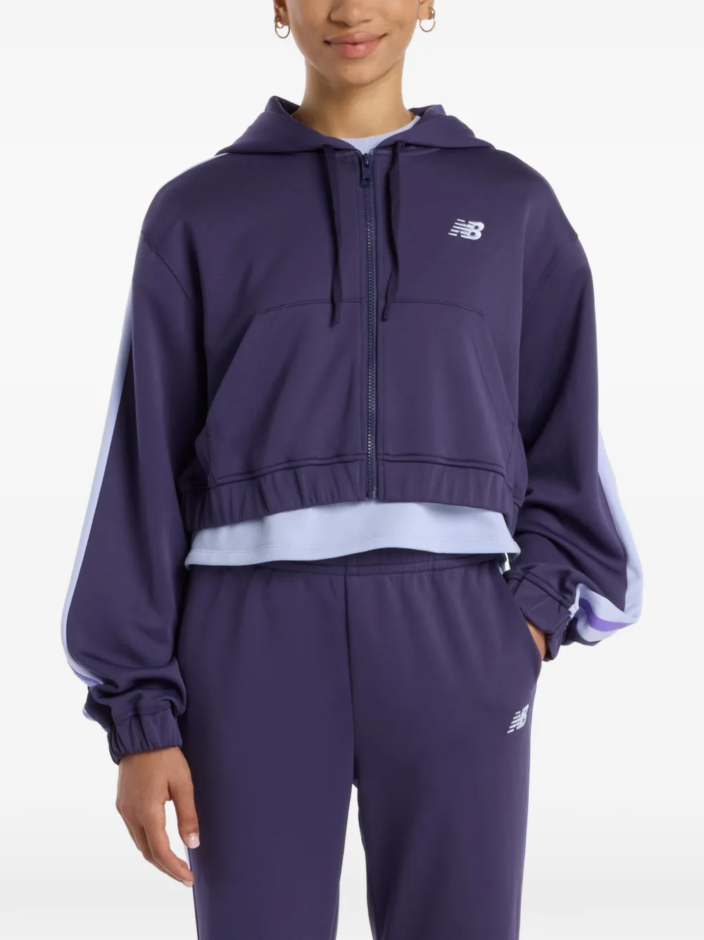 New Balance Giacca a righe con zip - Viola