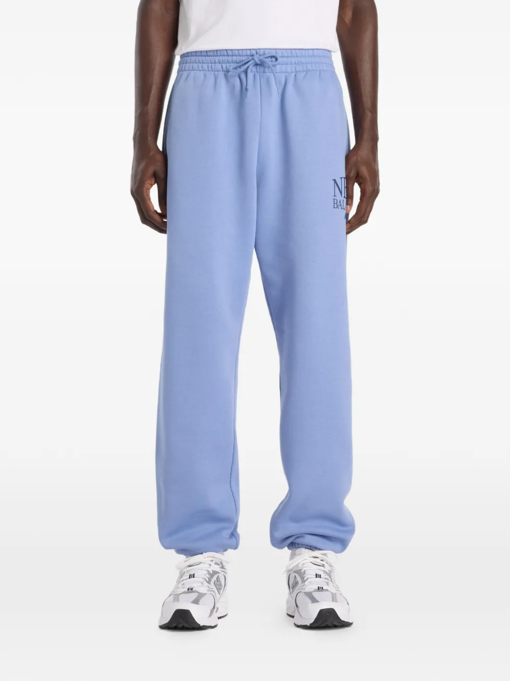 New Balance drawstring logo fleece track pants - Blu
