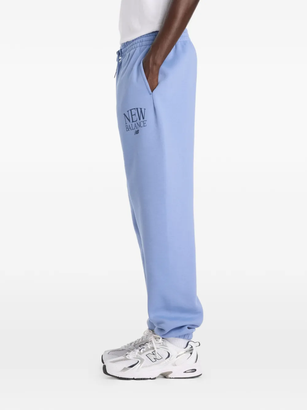 New Balance Trainingsbroek met trekkoord en logo Blauw