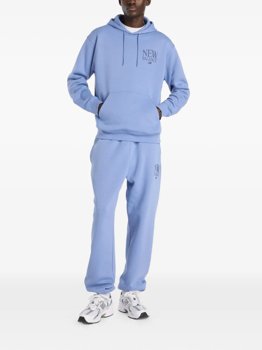 New Balance Trainingsbroek met trekkoord en logo Blauw