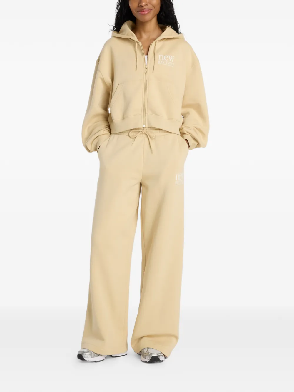 New Balance Hoodie met rits Beige