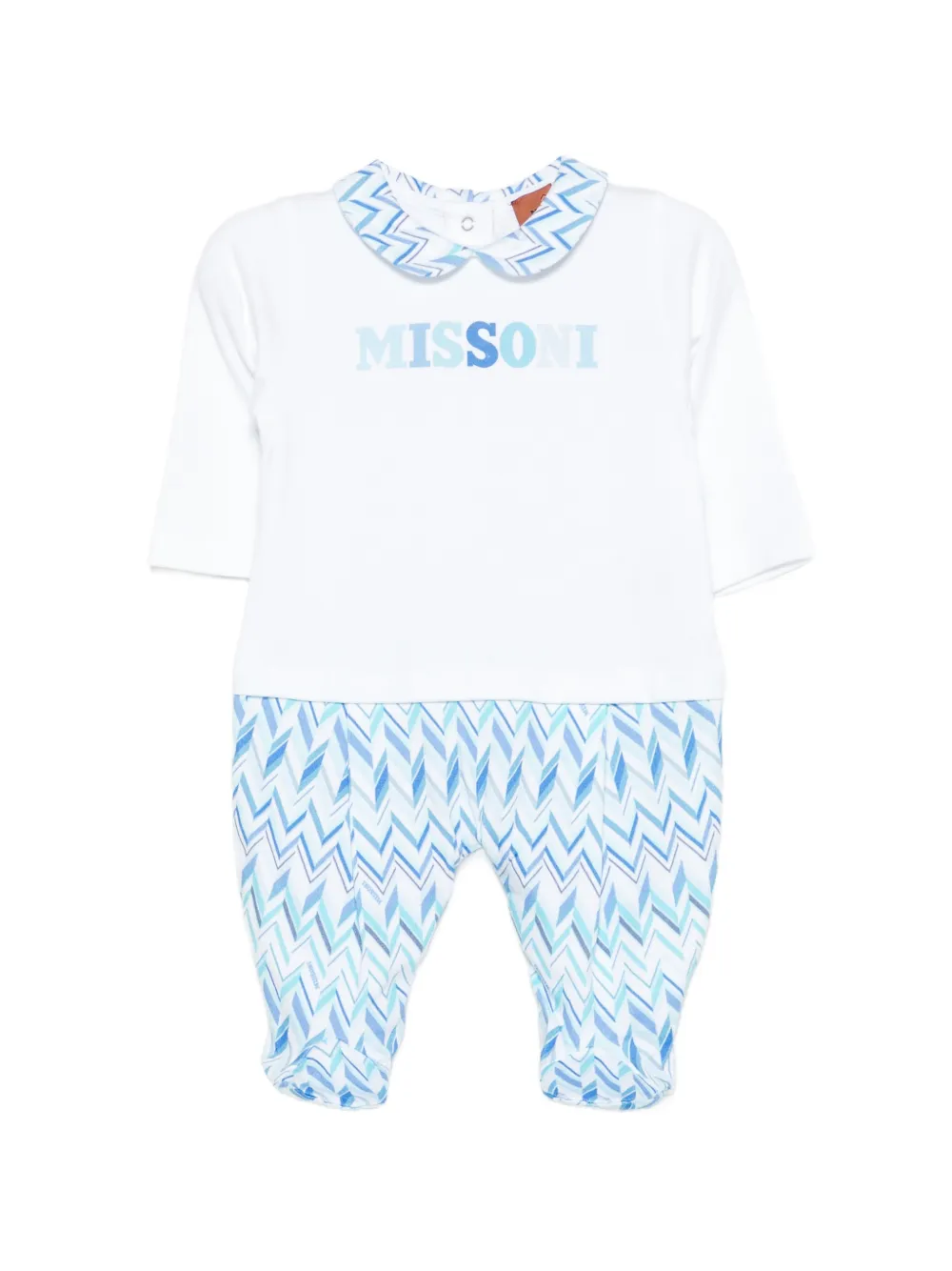 Missoni Kids zigzag-print pajamas - Weiß