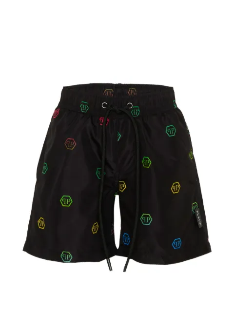 Philipp Plein Junior logo-print swim shorts