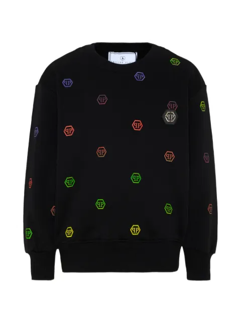 Philipp Plein Junior logo-print crew-neck sweatshirt