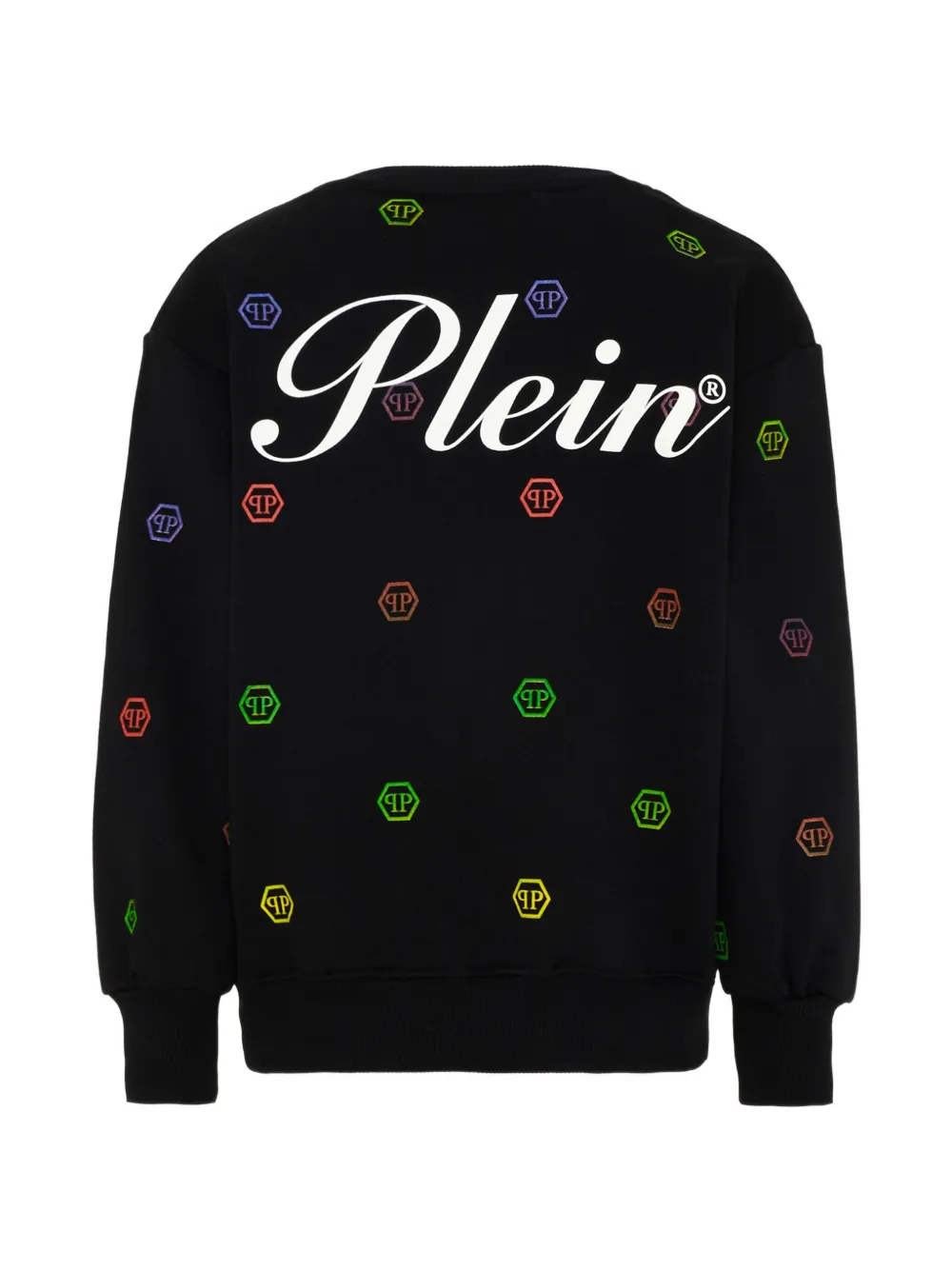  Philipp Plein Junior Logo-print Crew-neck Sweatshirt - Black 