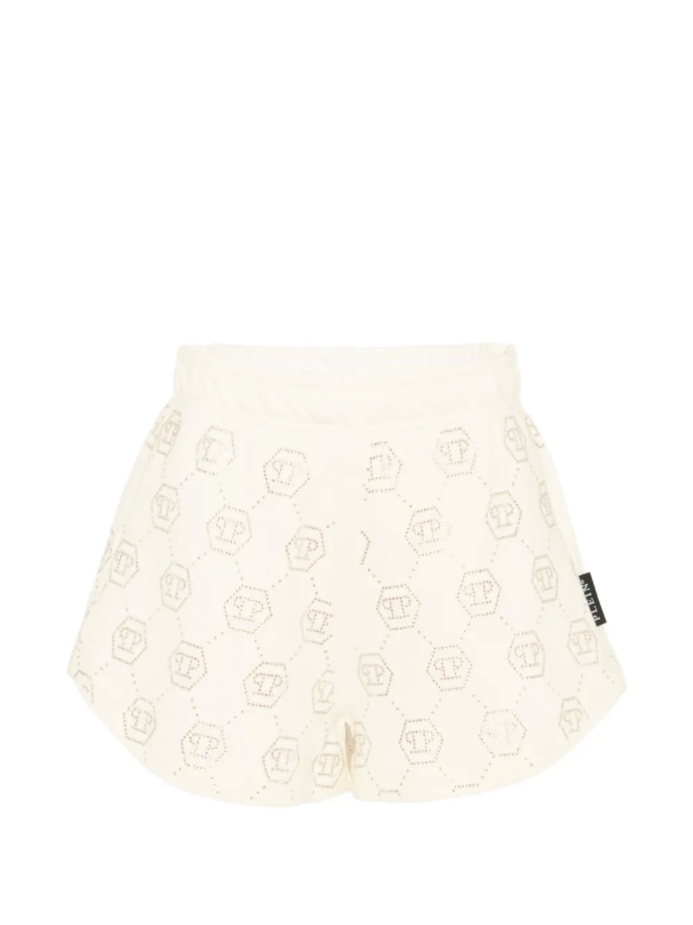 Philipp Plein Junior logo-pattern shorts - Toni neutri