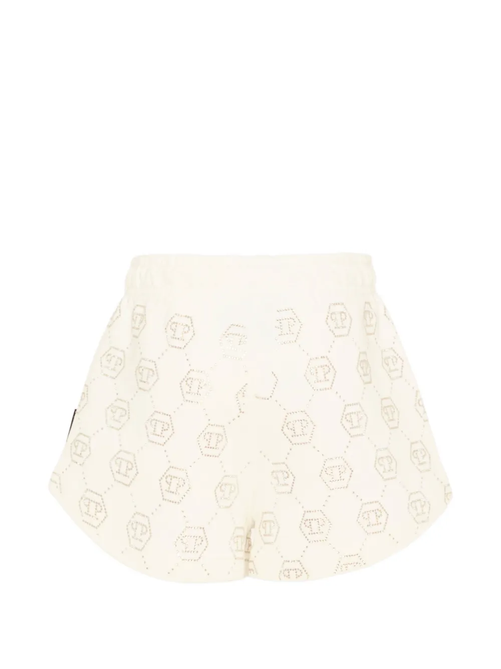 Philipp Plein Junior Shorts met logo-patroon Beige