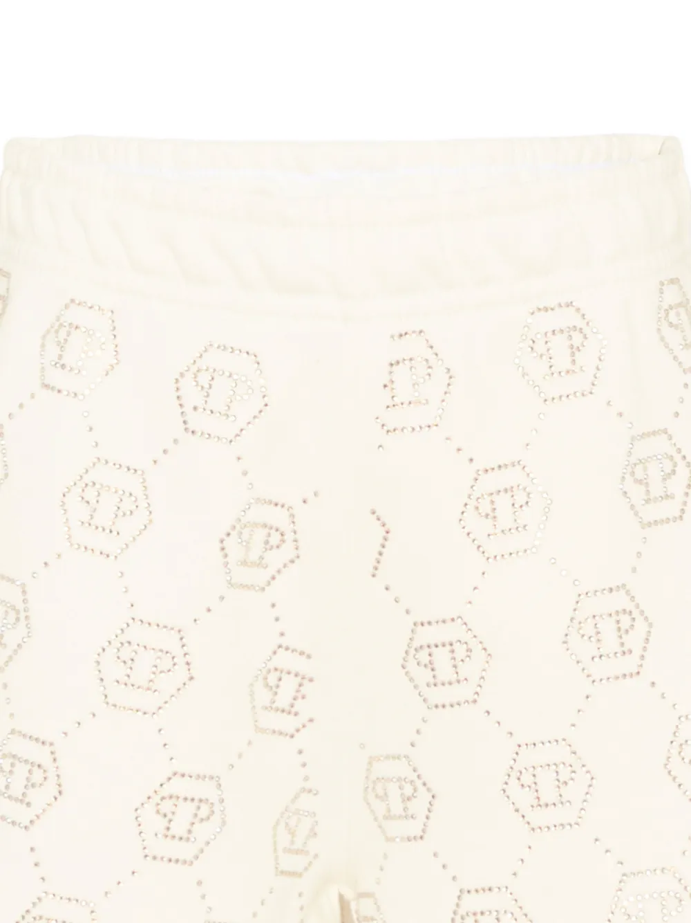 Philipp Plein Junior Shorts met logo-patroon Beige