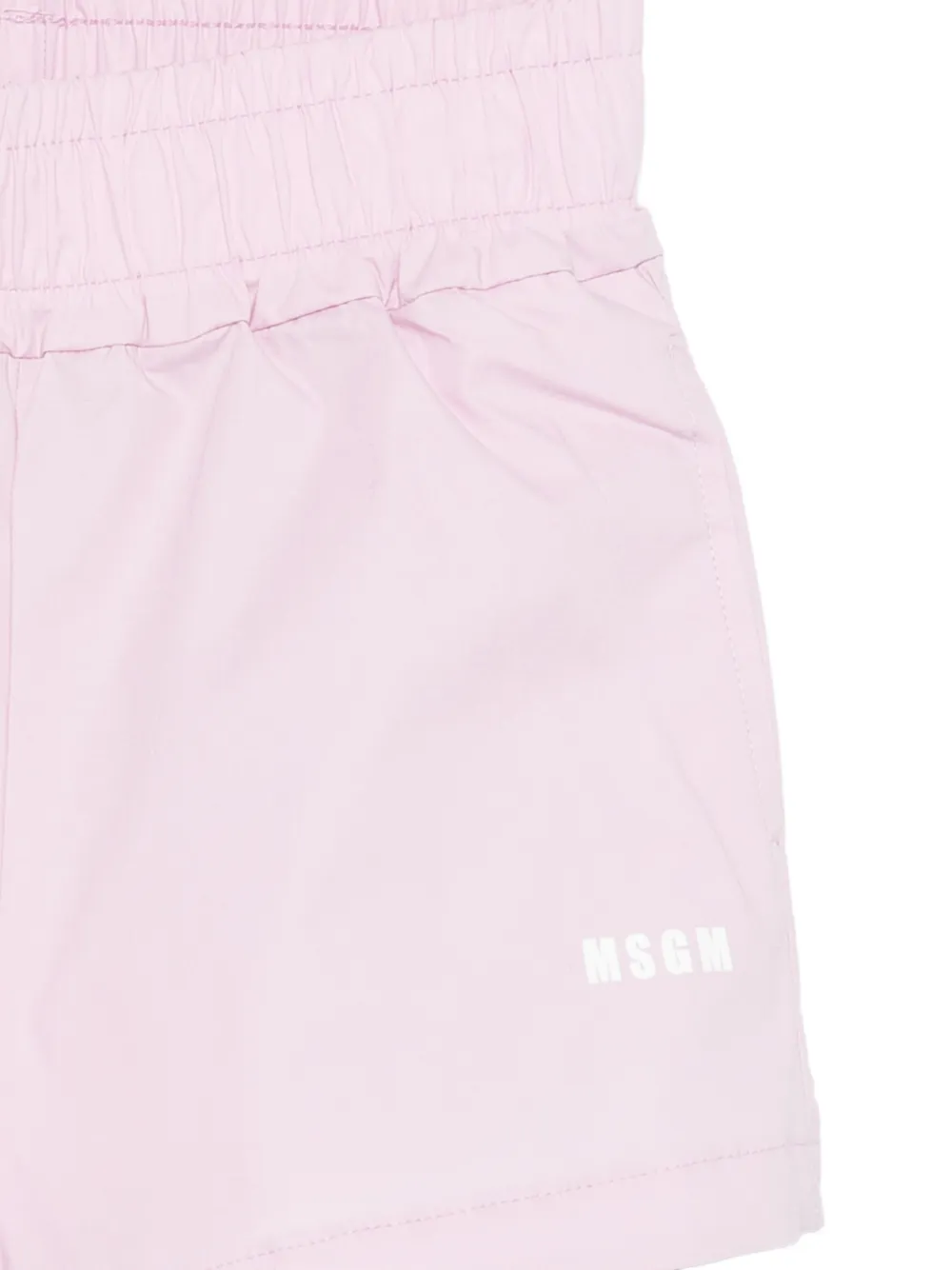  Msgm Kids Logo Shorts - Pink 