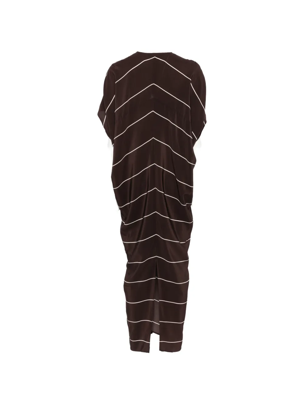  Bondi Born V-neck Striped Midi Dress - Brown 