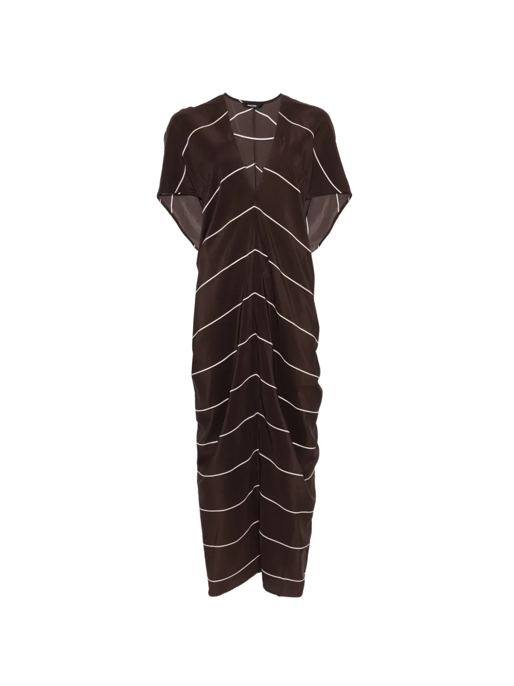 BONDI BORN V-neck striped midi dress - Brown