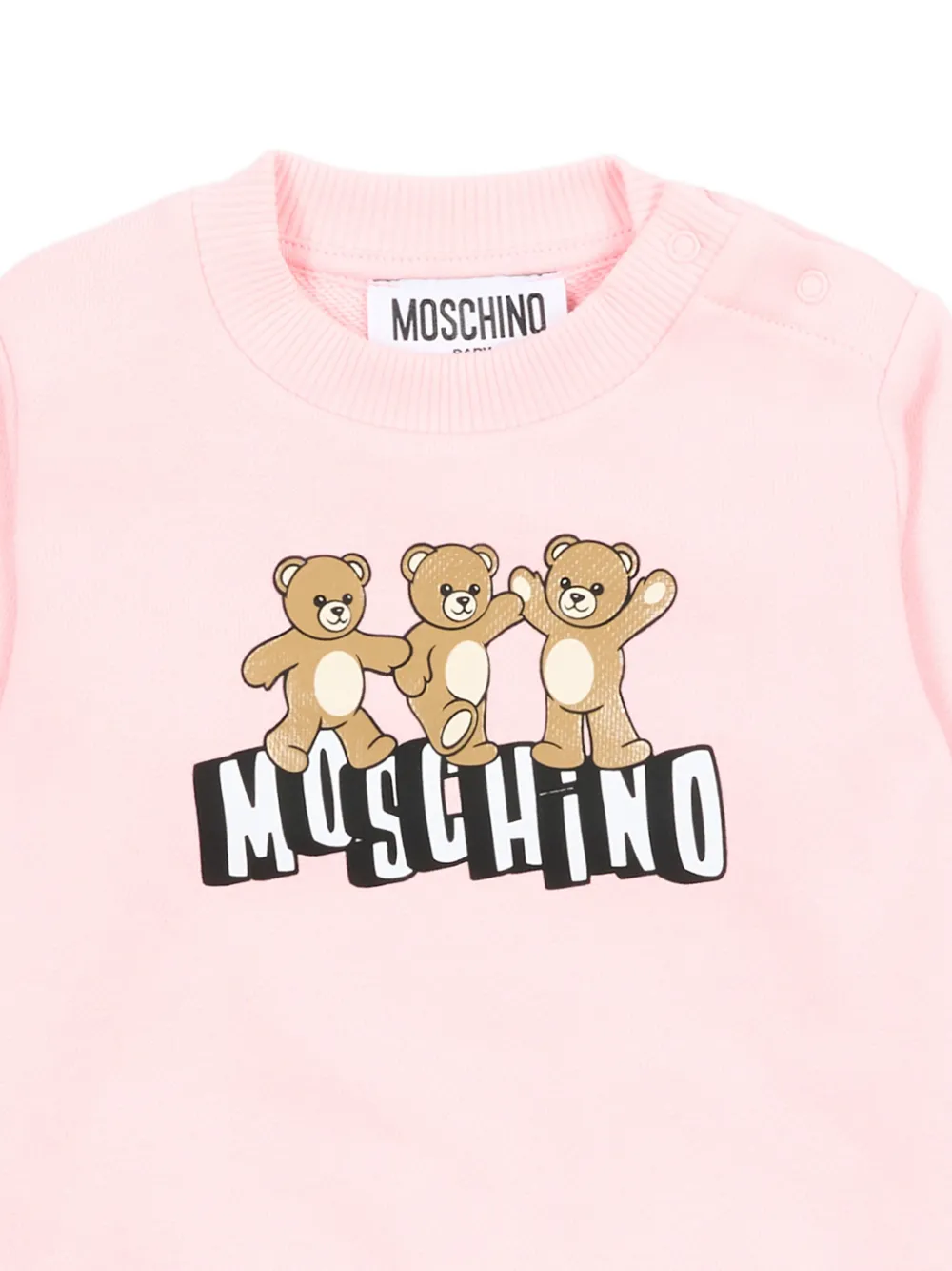 Moschino Kids Sweater met teddybeerdetail en logo Roze