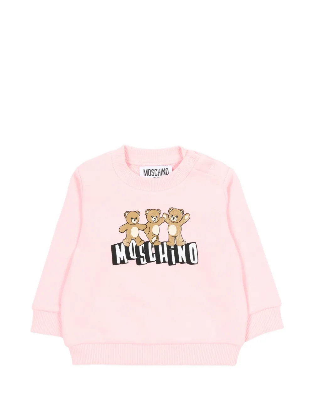 Moschino Kids teddy-detail logo sweatshirt - Rosa