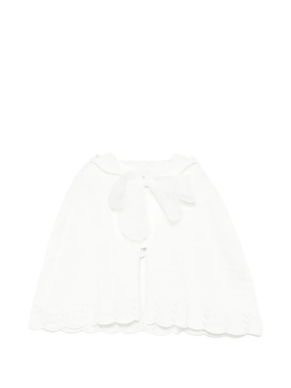 MARLU' couture bow cape - White