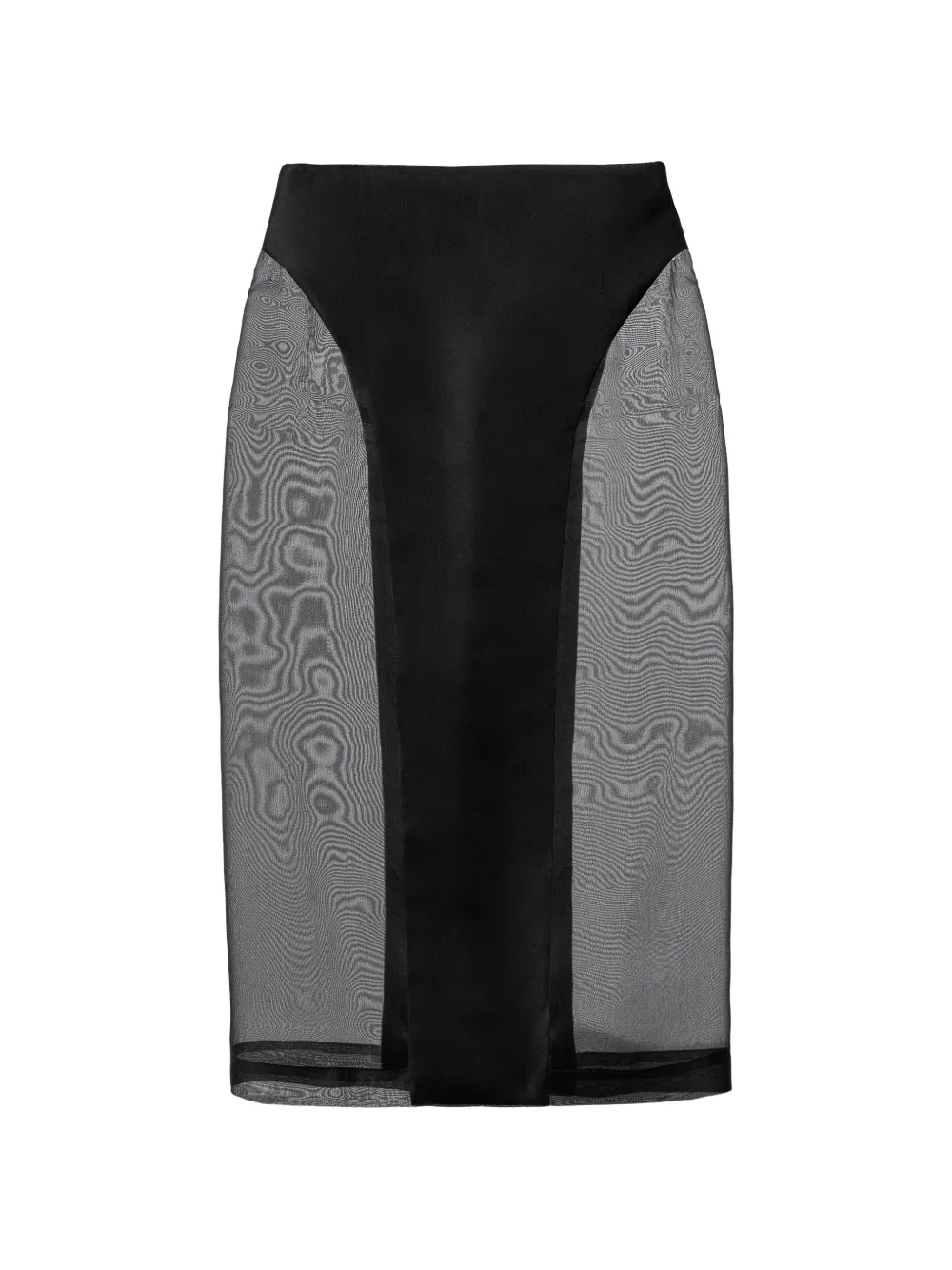 Mia Peculiar sheer-detail midi skirt - Nero