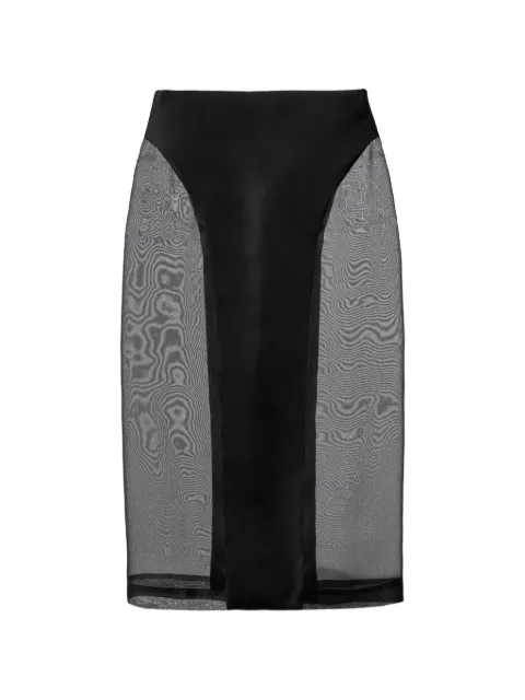 Mia Peculiar falda midi con detalle traslúcido