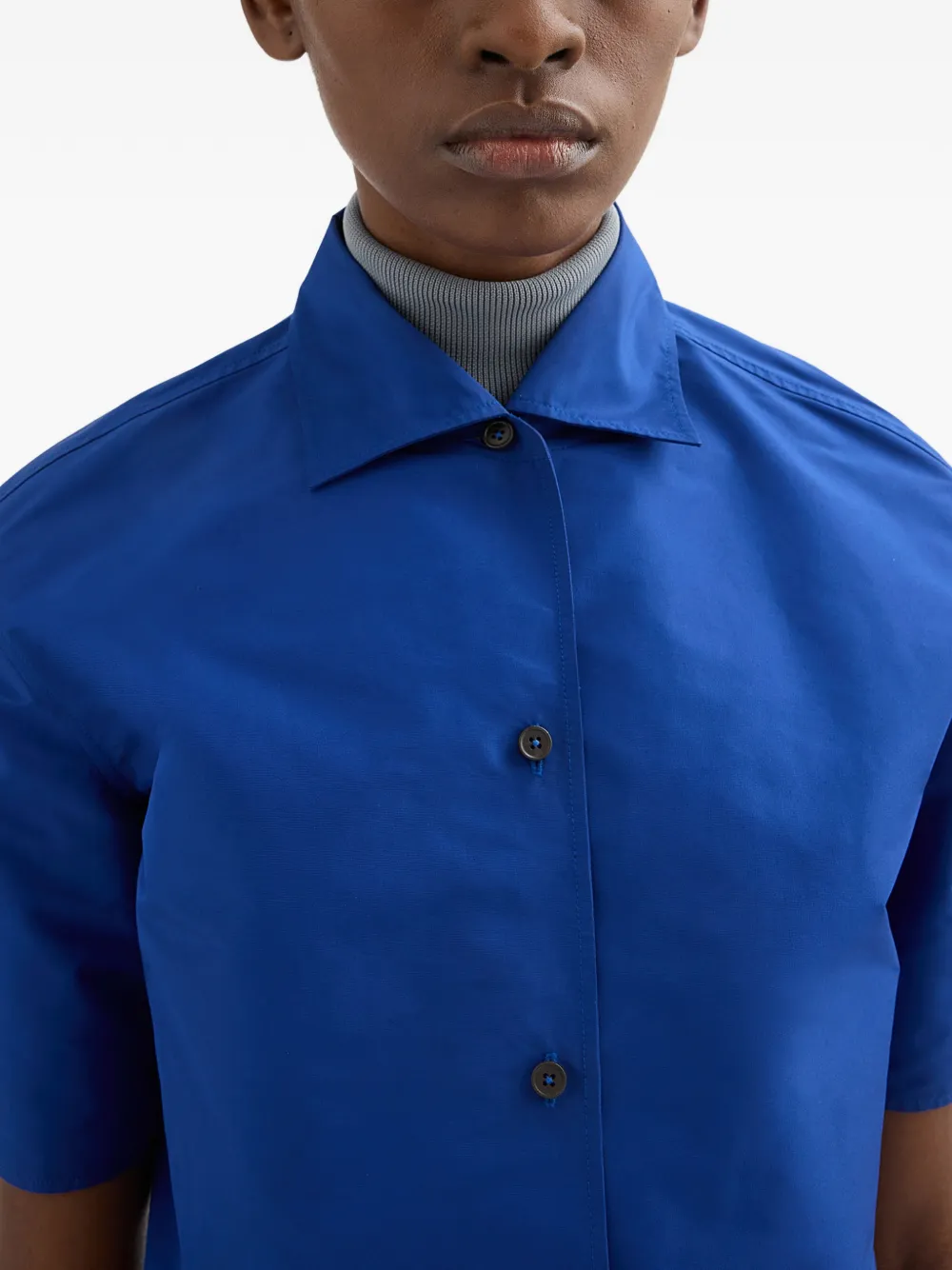 ribbed high-neck plastron