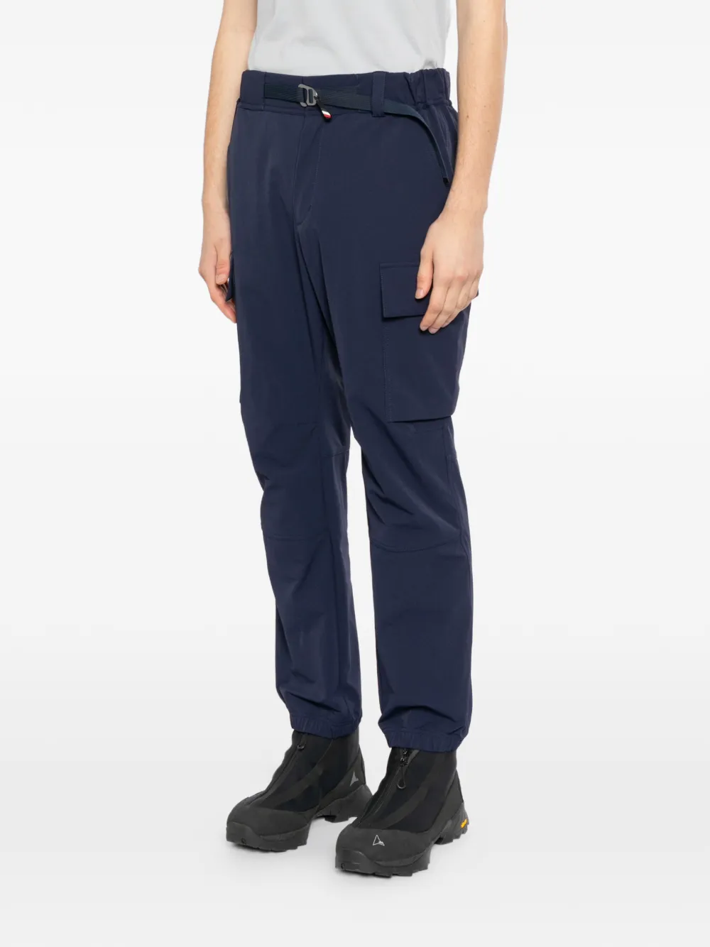 Moncler Grenoble Broek met geborduurd logo Blauw