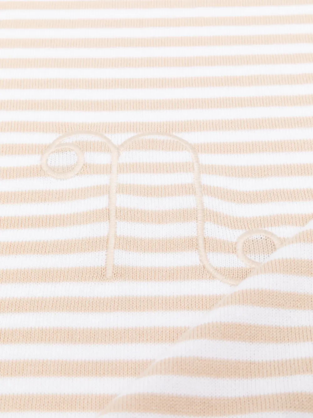  Nanan Striped Embroidered Scarf - Neutrals 