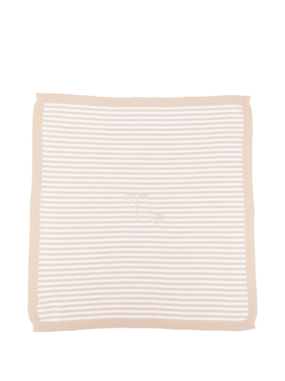 NANAN Sciarpa a righe con ricamo - Toni neutri
