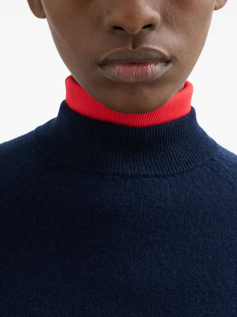 Jil Sander Geribbelde nekwarmer met hoge hals Rood
