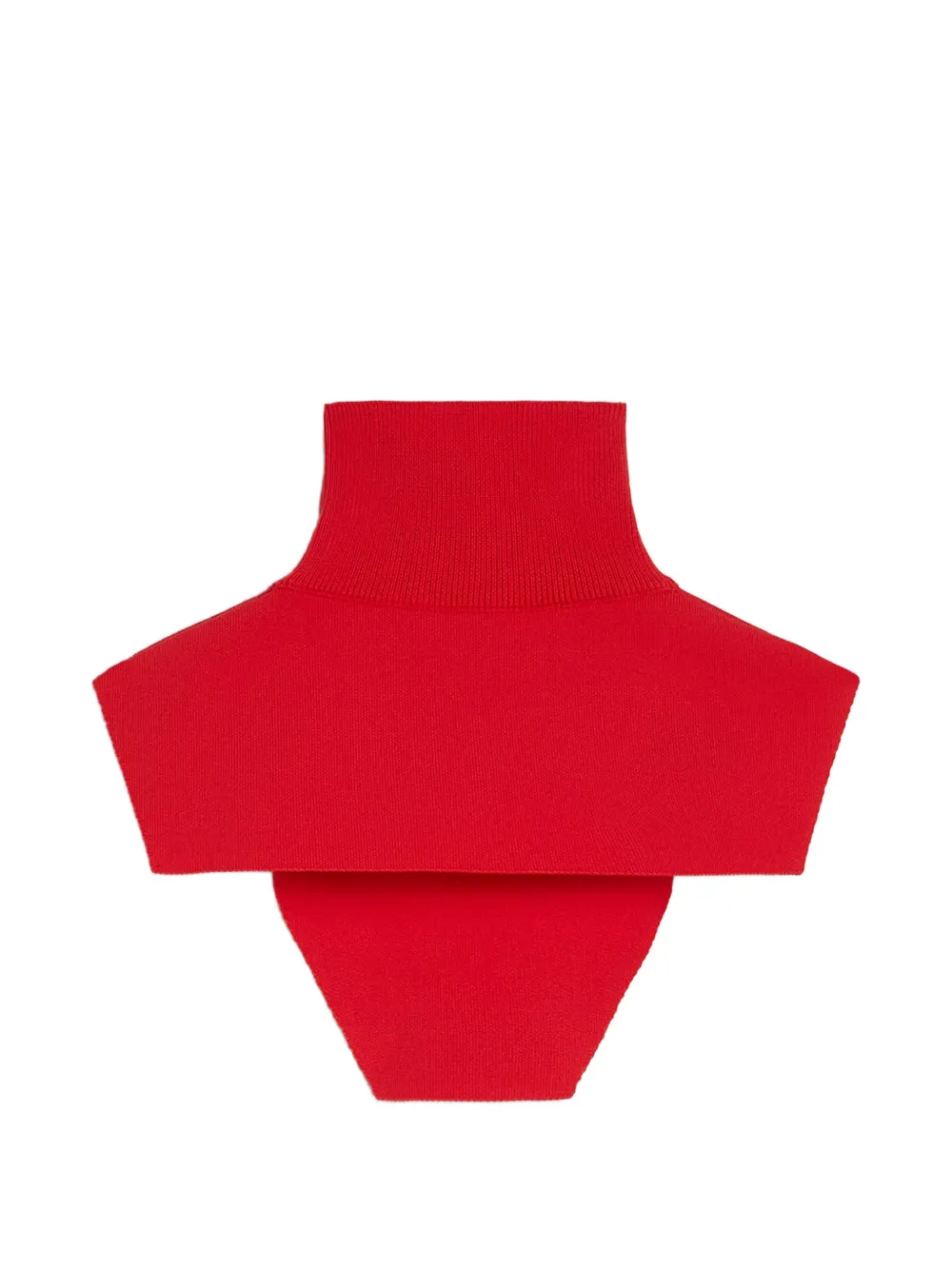 Jil Sander Geribbelde nekwarmer met hoge hals Rood