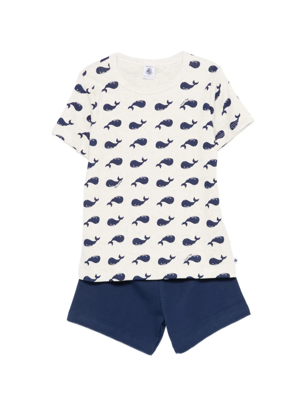 Petit Bateau whale print pajama - Blau