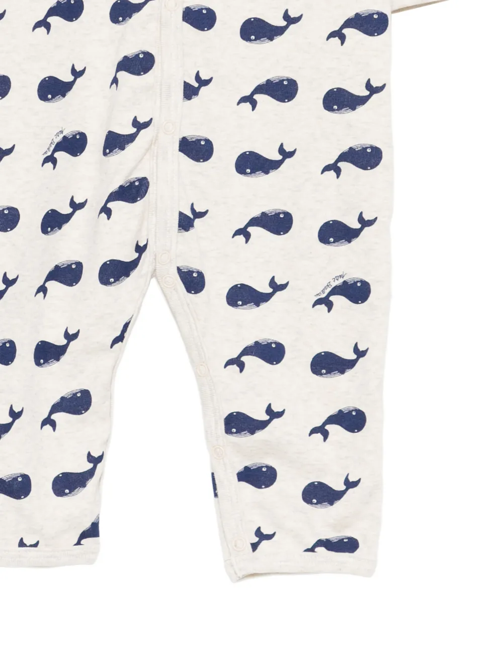  Petit Bateau Whale-print Romper - Neutrals 