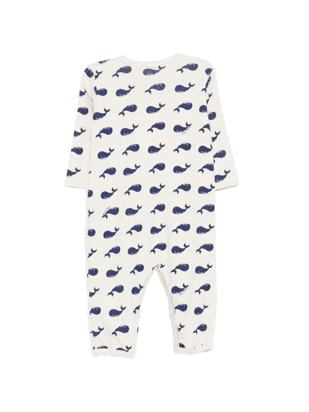  Petit Bateau Whale-print Romper - Neutrals 