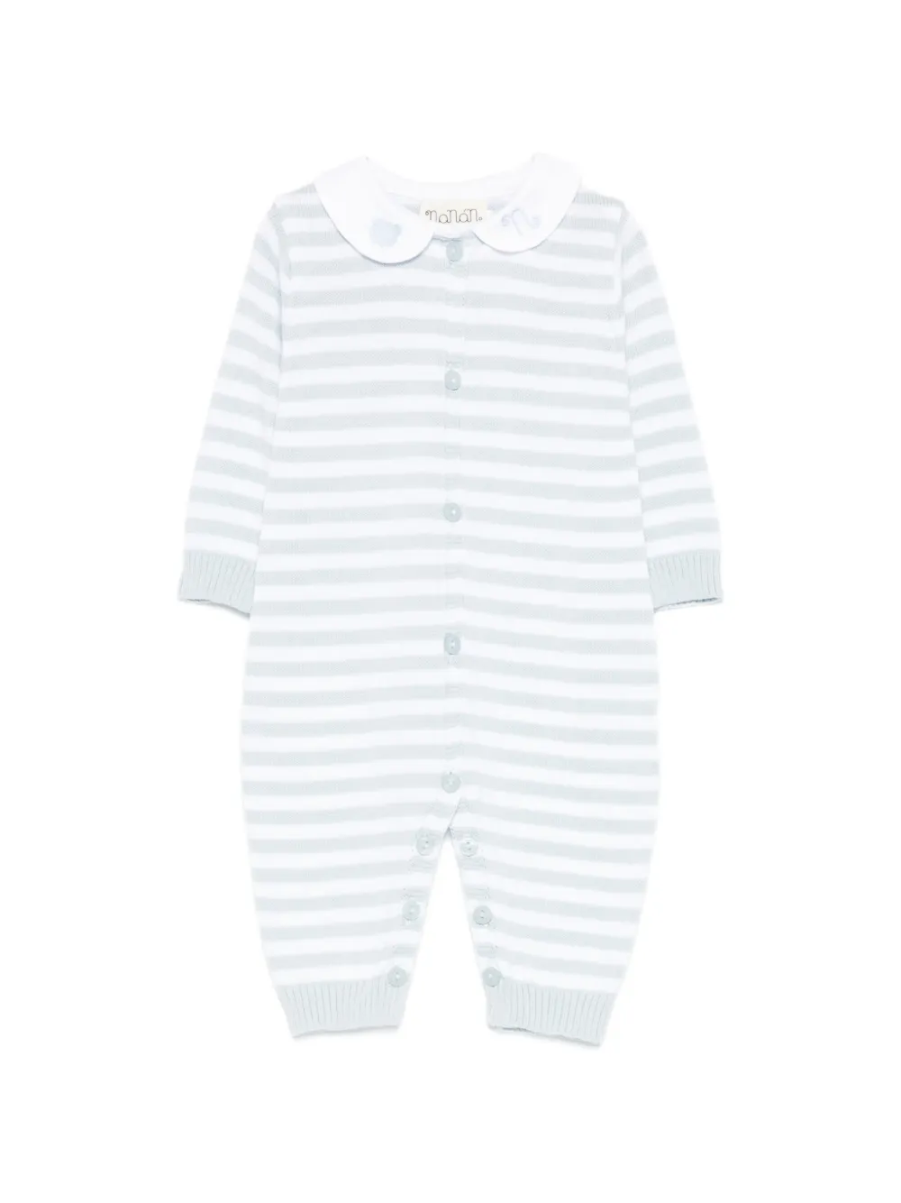 NANAN striped-pattern romper - Blu