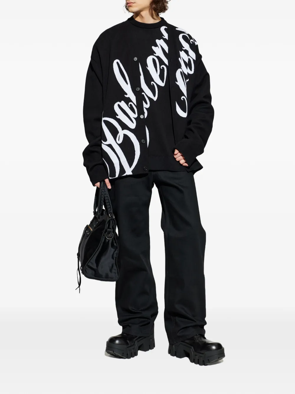 Balenciaga Trui met logo-intarsia Zwart